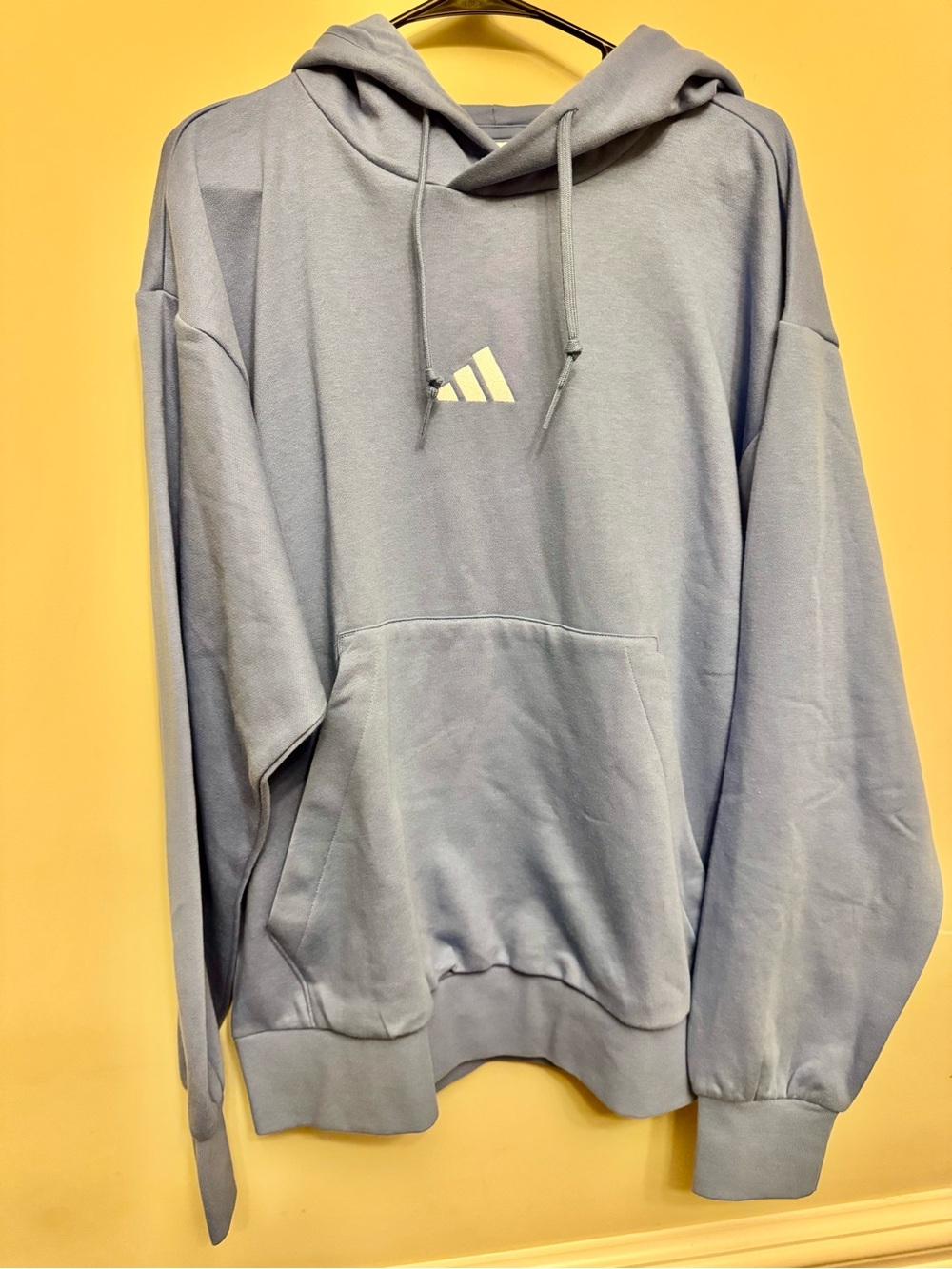 adidas Light Blue Pullover Hoodie with Logo